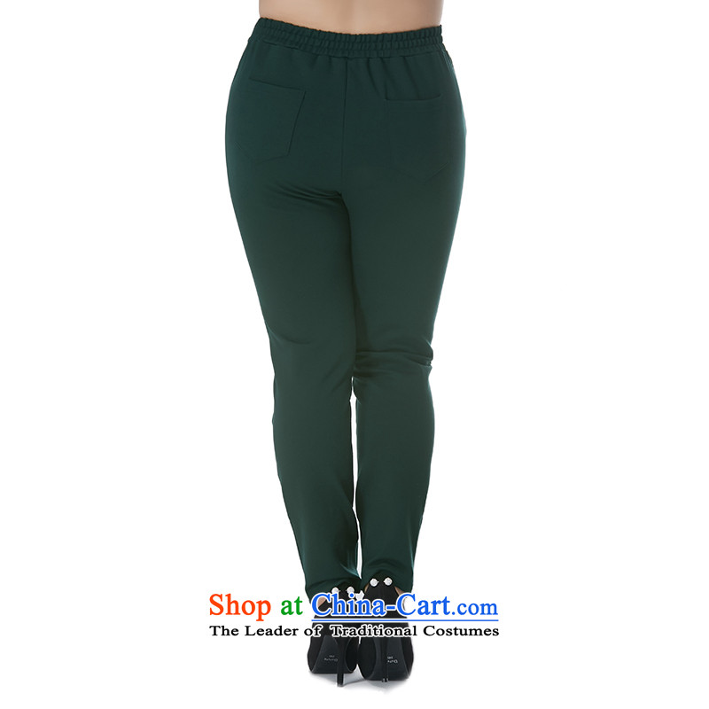 Msshe xl women 2015 new autumn and winter in sister waist-thick hair, forming the warm dark green T4, trousers trousers 10903 Ms Susan Carroll, the Yee (MSSHE),,, shopping on the Internet