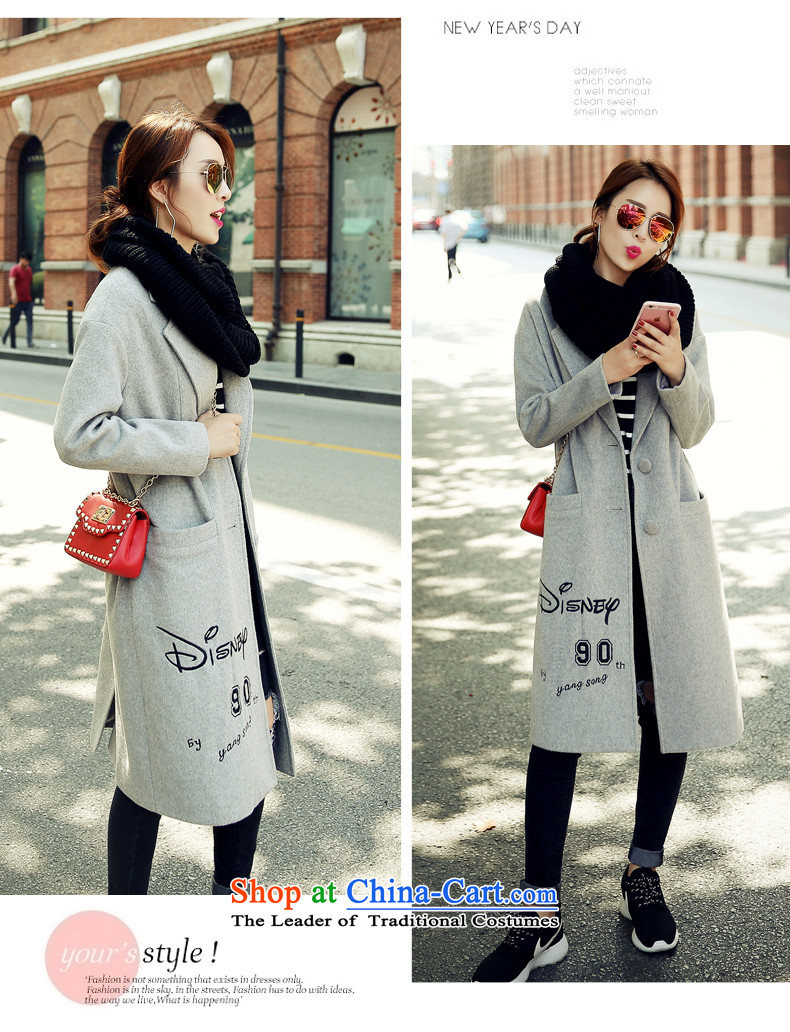 Mrs flower of gross? autumn and winter coats women 2015 new Korean long dog pattern letters gross flows of jacket? 1016 gray S picture, prices, brand platters! The elections are supplied in the national character of distribution, so action, buy now enjoy more preferential! As soon as possible.