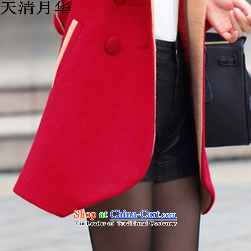 On China Tachee larger women 2015 winter clothing new Korean version of the video in Sau San thin long double-a wool coat female red XXL, Tachee Yuet Wah Shopping on the Internet has been pressed.