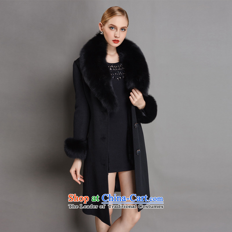 C.o.d. l-woo and purchase high-end women 2015 winter clothing new wool sleeve Fox for coats, wool cashmere overcome long Denim blue (wool sleeve) XL, L-woo and purchase online shopping has been pressed.