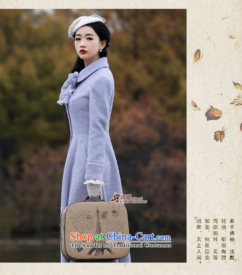 Gigi Lai Siu-Jing Meng 2015 winter new retro solid color embroidered coats of Sau San long hair? jacket light violet Gray L pre-sale 35 days) Picture, prices, brand platters! The elections are supplied in the national character of distribution, so action, buy now enjoy more preferential! As soon as possible.