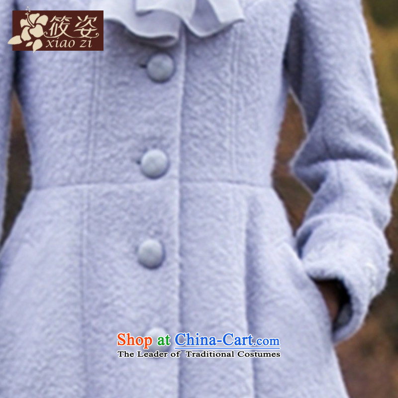 Gigi Lai Siu-Jing Meng 2015 winter new retro solid color embroidered coats of Sau San long hair? jacket light violet Gray L (35 days), the pre-sale of Siu Gigi Lai (xiaozi) , , , shopping on the Internet