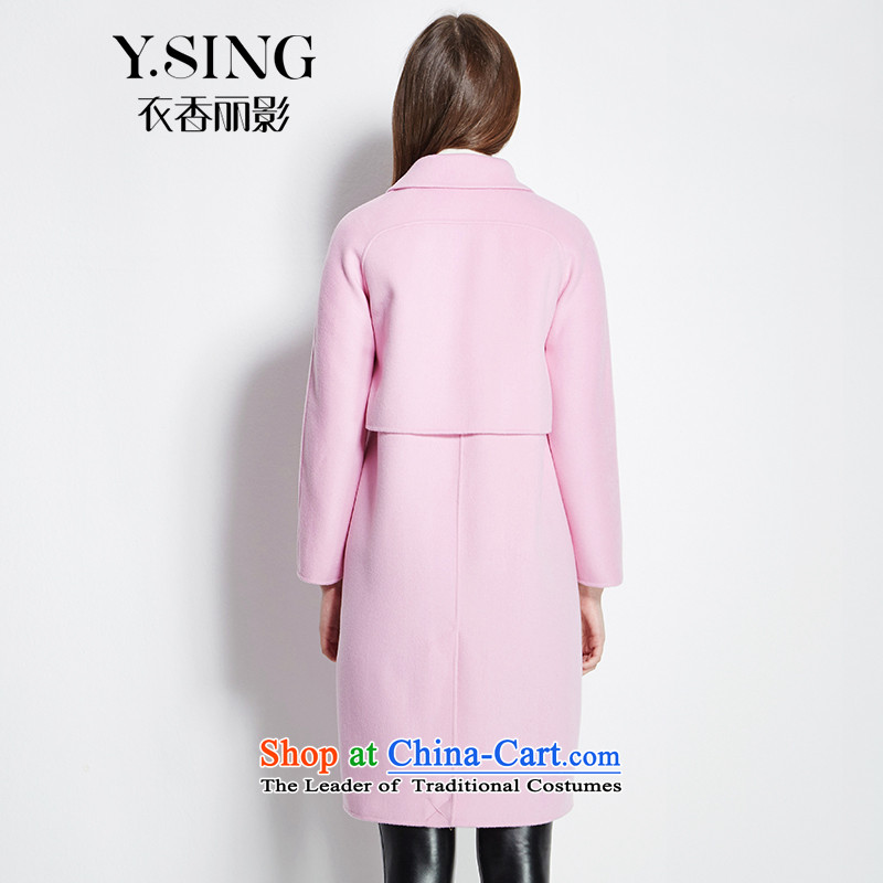 Hong Lai Ying 2015 winter clothing new temperament elegant small fresh stamp double-side gross female pink jacket? (13 M, Hong Lai Ying , , , shopping on the Internet