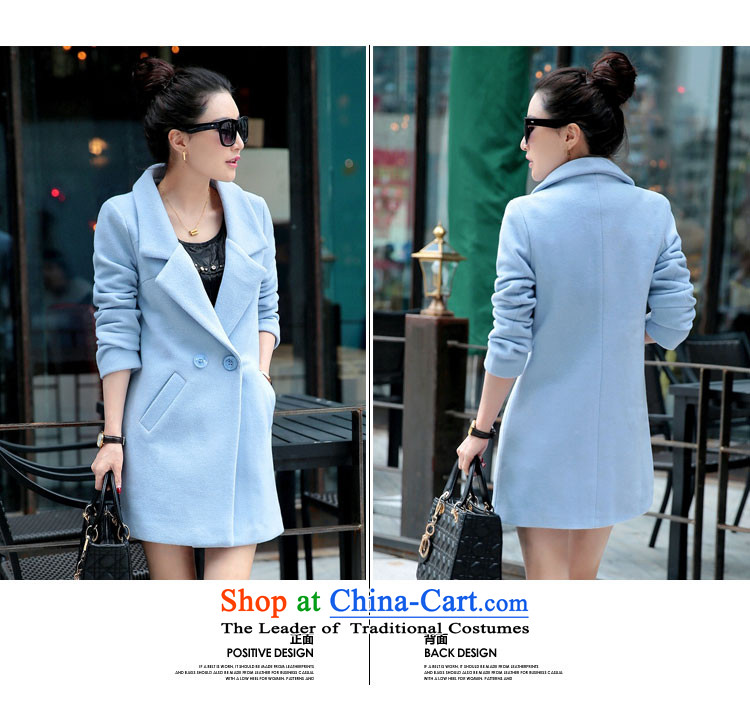 Vichy figure 2015 Fall/Winter Collections Korean female jacket? gross han bum commuter autumn Connie larger in sub-coats Long Wave Small incense winter Sau San light blue XL Photo, prices, brand platters! The elections are supplied in the national character of distribution, so action, buy now enjoy more preferential! As soon as possible.