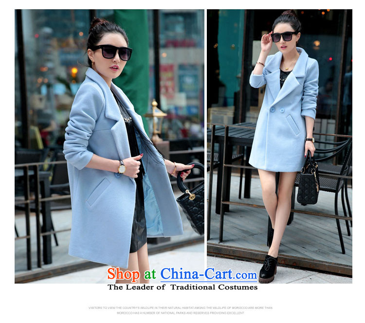 Vichy figure 2015 Fall/Winter Collections Korean female jacket? gross han bum commuter autumn Connie larger in sub-coats Long Wave Small incense winter Sau San light blue XL Photo, prices, brand platters! The elections are supplied in the national character of distribution, so action, buy now enjoy more preferential! As soon as possible.