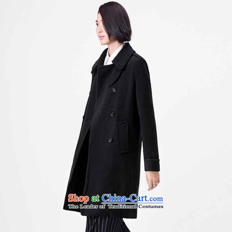 Amii wild double-reverse collar wool a jacket black M,amii,,, shopping on the Internet