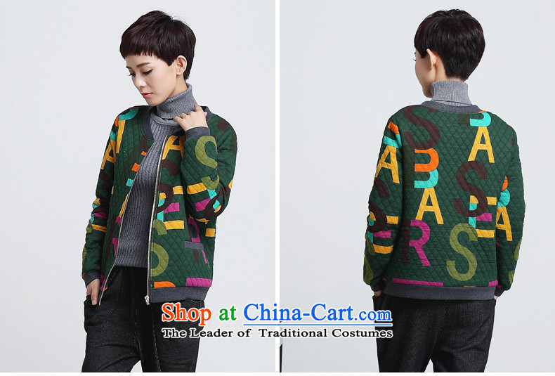 Hundred Li Ying 2015 winter clothing new thick sister thick short jacket, female larger female loose video thin cotton letters cotton coat navy 3XL picture, prices, brand platters! The elections are supplied in the national character of distribution, so action, buy now enjoy more preferential! As soon as possible.