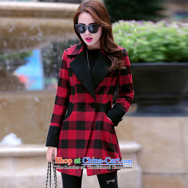 Install the latest autumn and winter 1448#2015, Korean children in Sau San long a wool coat jacket RED M, gross? Cheuk-yan Yi Yan Shopping on the Internet has been pressed.