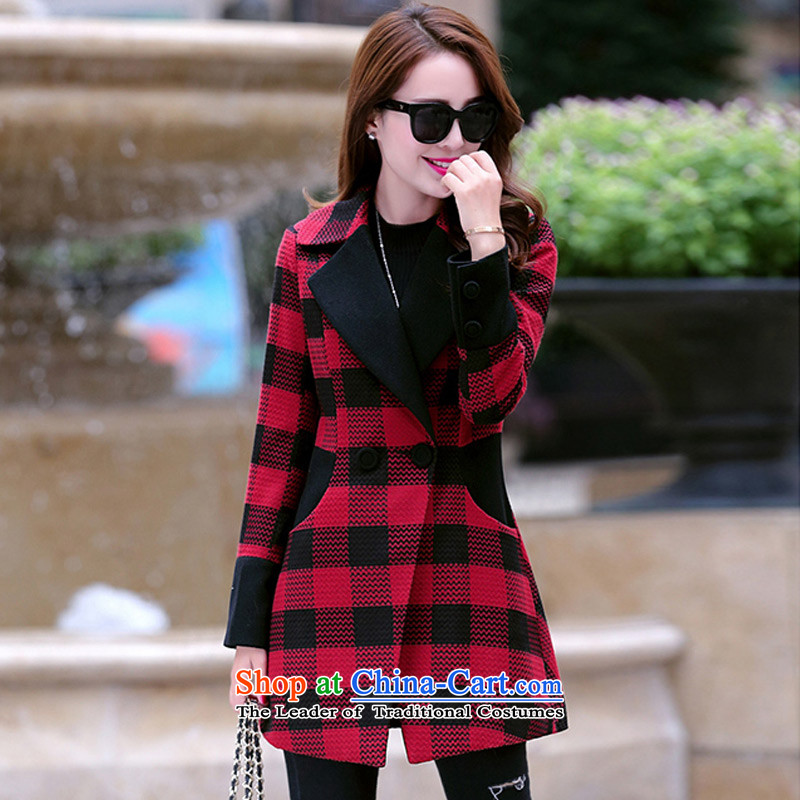Install the latest autumn and winter 1448#2015, Korean children in Sau San long a wool coat jacket RED M, gross? Cheuk-yan Yi Yan Shopping on the Internet has been pressed.