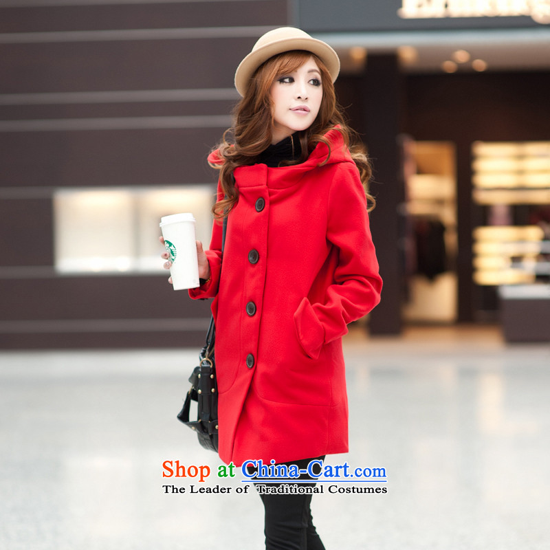All flower gross? 2015 autumn and winter coats female Korean version to load increase in long loose thick MM a wool coat PYY2012 XXXL, all red flower (QINGSHIDUO) , , , shopping on the Internet