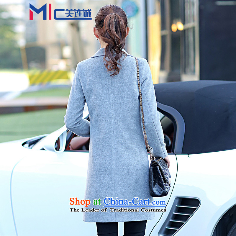 Mei Lin Shing 2015 winter new gross? jacket women's temperament in stylish version of Sau San video thin a wool coat Gray L, Mei Lin Shing Shopping on the Internet has been pressed.