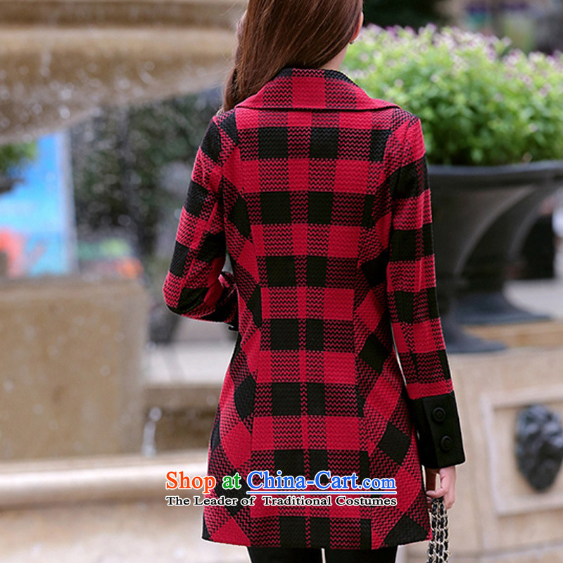 Install the latest autumn and winter 1448#2015) won video graphics thin Sau San OL commuter children in long hair? jacket red XL, Cheuk-yan Yi Yan Shopping on the Internet has been pressed.