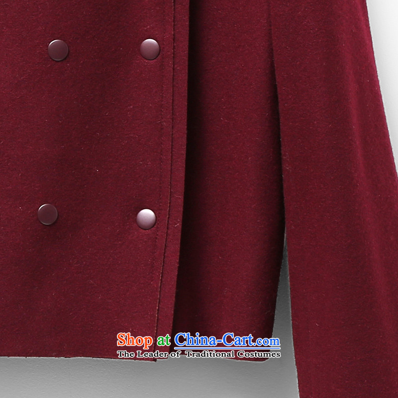 Amii[ minimalist] collar double-wool? stitching larger gross jacket 11591706? wine red XXXL,AMII,,, shopping on the Internet