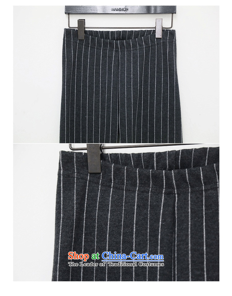 Chung Cayman El 2015 autumn and winter new larger female thick MM200 elastic waist-elastic catty vertical streaks, forming the trousers female 5213 vertical streaks dark gray XXXL picture, prices, brand platters! The elections are supplied in the national character of distribution, so action, buy now enjoy more preferential! As soon as possible.