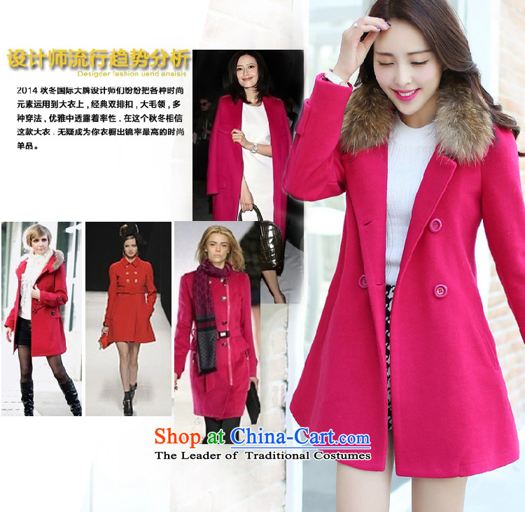 Purple Pageant  2015 autumn and winter new Korean female Gross Gross? coats collar in the medium to long term, Sau San Mao jacket? noble red XL Photo, prices, brand platters! The elections are supplied in the national character of distribution, so action, buy now enjoy more preferential! As soon as possible.