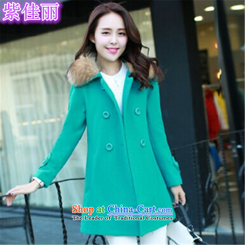 Purple Pageant  2015 autumn and winter new Korean female Gross Gross? coats collar in the medium to long term, Sau San Mao jacket? First of all red XL, pageant , , , shopping on the Internet