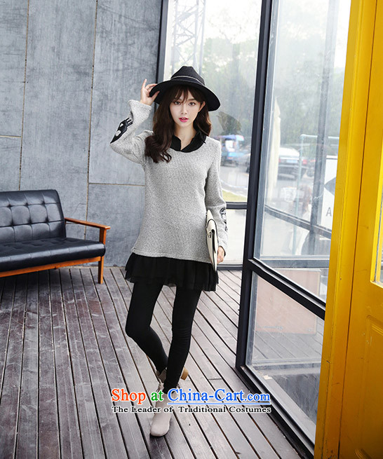 The new 2015 Zz&ff autumn and winter large female 200MM thick leisure knitted catty stitching forming the Netherlands dresses picture color pictures, prices, XXXXXL brand platters! The elections are supplied in the national character of distribution, so action, buy now enjoy more preferential! As soon as possible.
