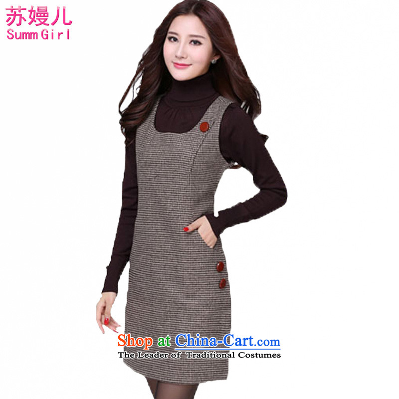 Su-Man Ka Bo 2015 autumn and winter new larger female Korean version MM thick hair?   vest dresses G3600 picture color XL, Su-a (SUUM  Xiaoman GIRL ) , , , shopping on the Internet