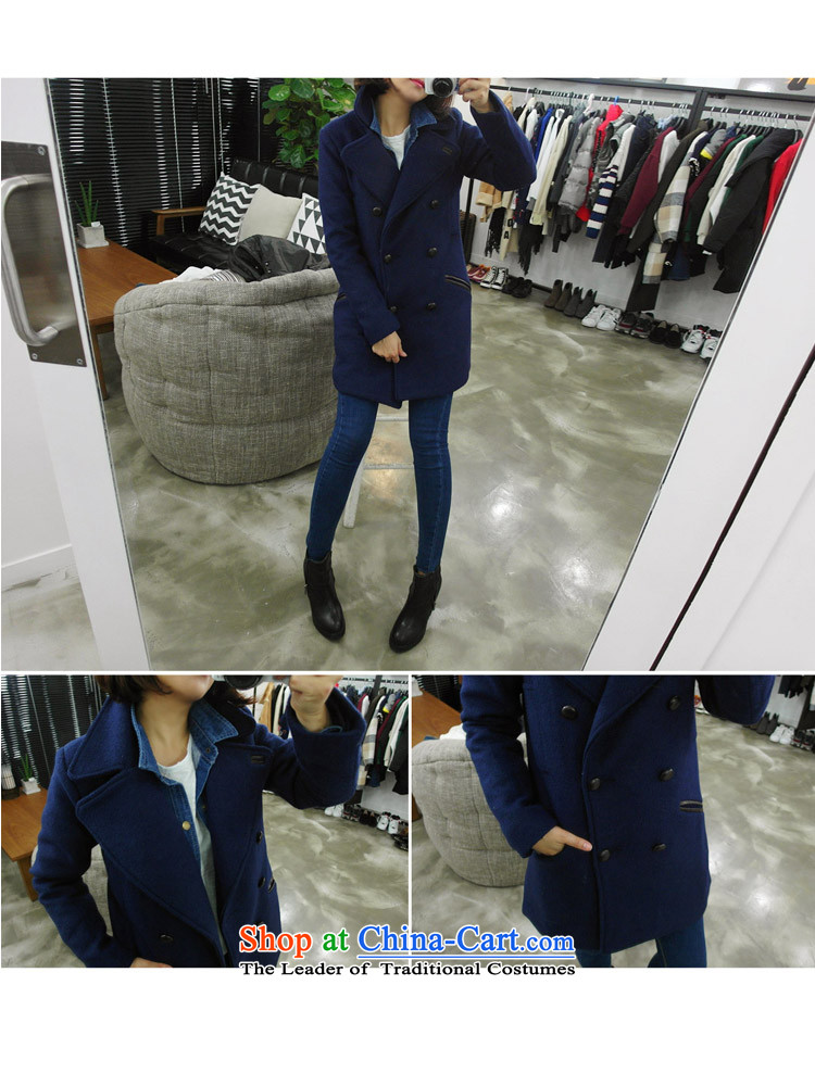 2015 Autumn and winter thickened Zz&ff extra autumn and winter female thick mm200 catty, double-gross a wool coat jacket blue XXXXXL picture, prices, brand platters! The elections are supplied in the national character of distribution, so action, buy now enjoy more preferential! As soon as possible.