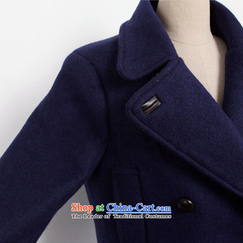 2015 Autumn and winter thickened Zz&ff extra autumn and winter female thick mm200 catty, double-gross a wool coat jacket blue XXXXXL,ZZ&FF,,, shopping on the Internet