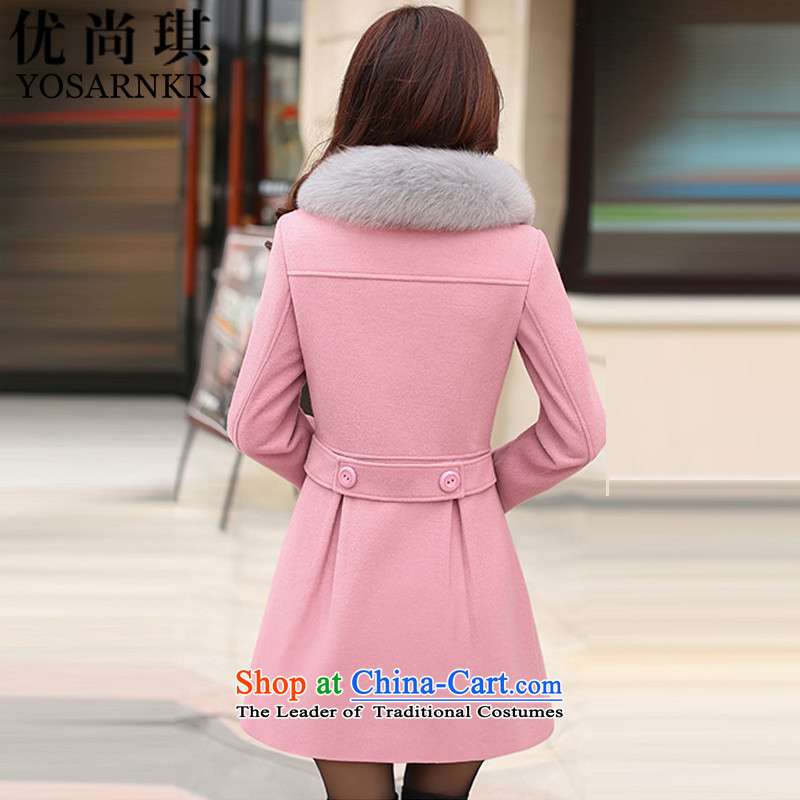 Optimize Shangqi 2015 autumn and winter coats new Korean women? fashion, long hair? coats of Sau San Mao jacket women 8089 Skin? pink XL, optimize shangqi YOSARNKE () , , , shopping on the Internet