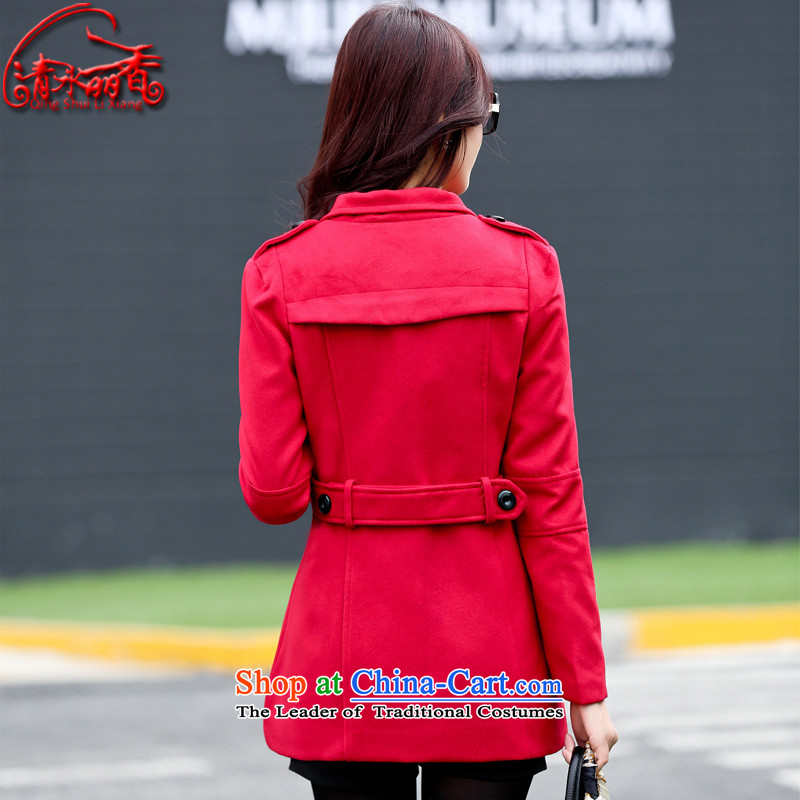 Clearwater Lai Hsiang 2015 Autumn, Female Body in long coats decoration of coats female 200T wine? red      XL, Clearwater Lai Hsiang shopping on the Internet has been pressed.