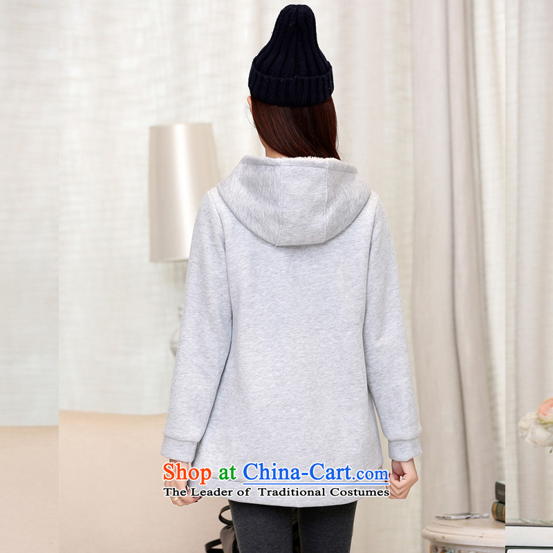 The new 2015 Zz&ff to xl autumn and winter female thick mm200 catty the thick sweater jacket, lint-free Korean gray robe XL( recommendations 115-140 catty ),ZZ&FF,,, shopping on the Internet