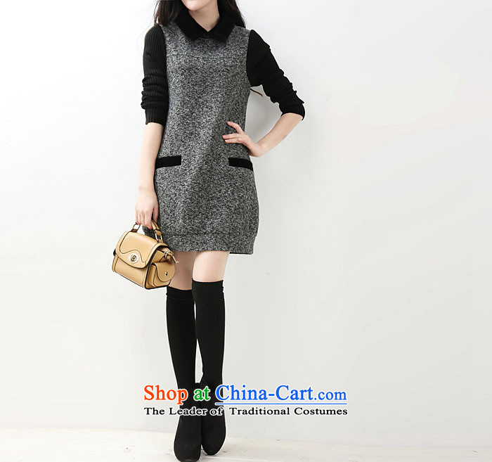 Billion by 2015 large gymnastics women for winter thick mm version won thin dresses in sister long thick hair? dresses F972  XXXXL Gray Photo, prices, brand platters! The elections are supplied in the national character of distribution, so action, buy now enjoy more preferential! As soon as possible.