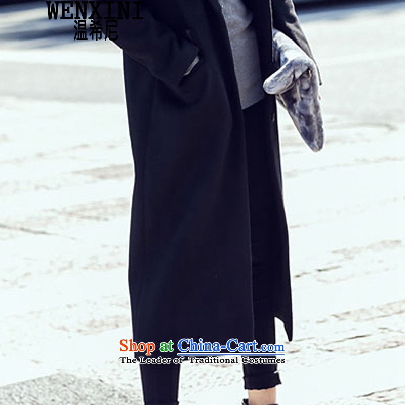 The temperature of the Stars with Greek and long coats callus because gross?-Sau San the knees Gross Gross overcoats?? coats female autumn and winter coats female Korean gross? winter black , L, temperature (WENXINI Greek) , , , shopping on the Internet