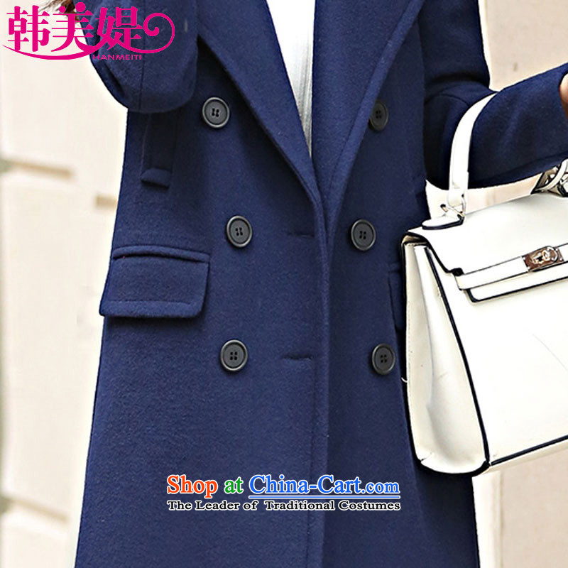 The Korea-U.S. customers gross girls coat? Long 2015 Fall/Winter Collections new Korean jacket M040 Sau San Navy , L, Korea-U.S. customers , , , shopping on the Internet