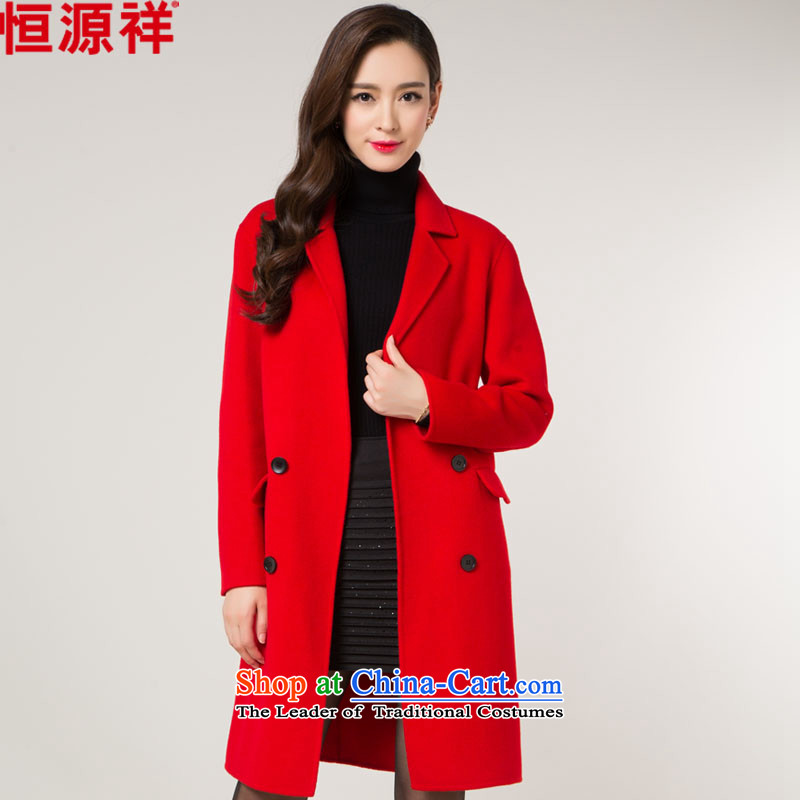 Hang Cheung duplex wool can source coats female jacket in thick long double-loose Korean winter160_84A_M_ red