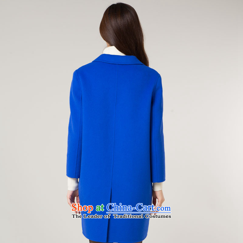 Hengyuan Cheung duplex coats, wool? long jacket, thick blue 165/88A(L), relaxd winter Hengyuan-cheung (HYX) , , , shopping on the Internet