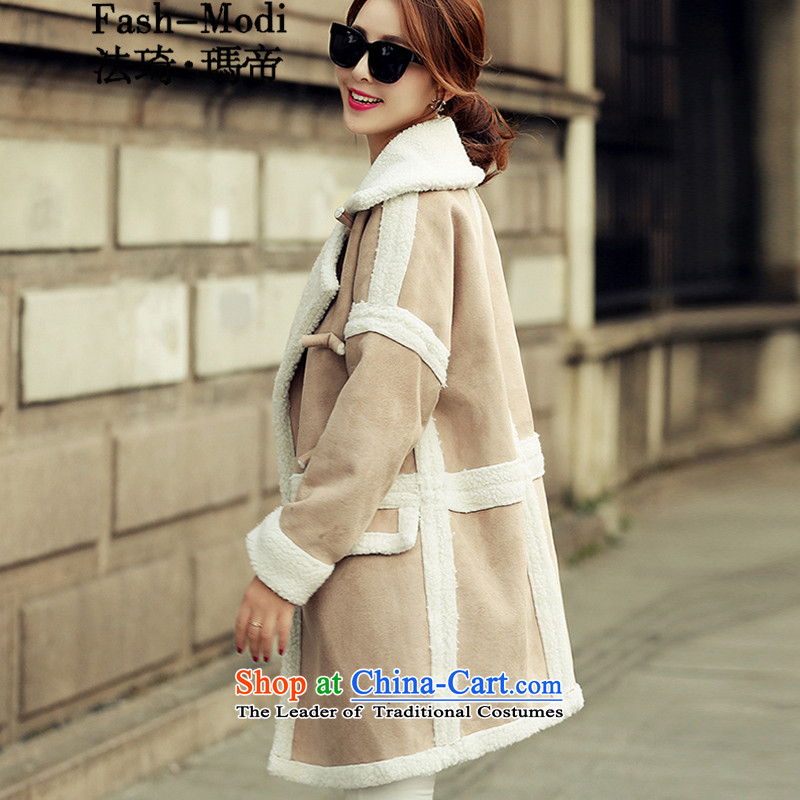 The law was in Dili Qi 2015 autumn and winter new Korean warm thick lambs for gross stitching suede windbreaker jacket Western big girl loose video thin coat female picture color L, law, Manasseh (qi fash-modi) , , , shopping on the Internet