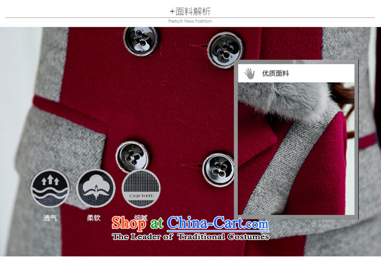 Resistant to log state ma 2015 autumn and winter new Korean women's gross jacket female spell color? In long hair? coats female Sau San Cherry Red XL Photo, prices, brand platters! The elections are supplied in the national character of distribution, so action, buy now enjoy more preferential! As soon as possible.