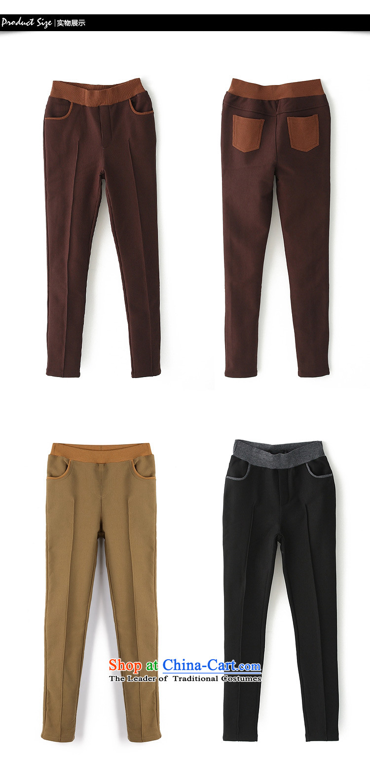 2015 Autumn and winter, the major new code plus outside through forming the lint-free cleaning female trousers casual pants and skinny legs thickened the video light brown trousers XXXXXX6 pencil picture, prices, brand platters! The elections are supplied in the national character of distribution, so action, buy now enjoy more preferential! As soon as possible.