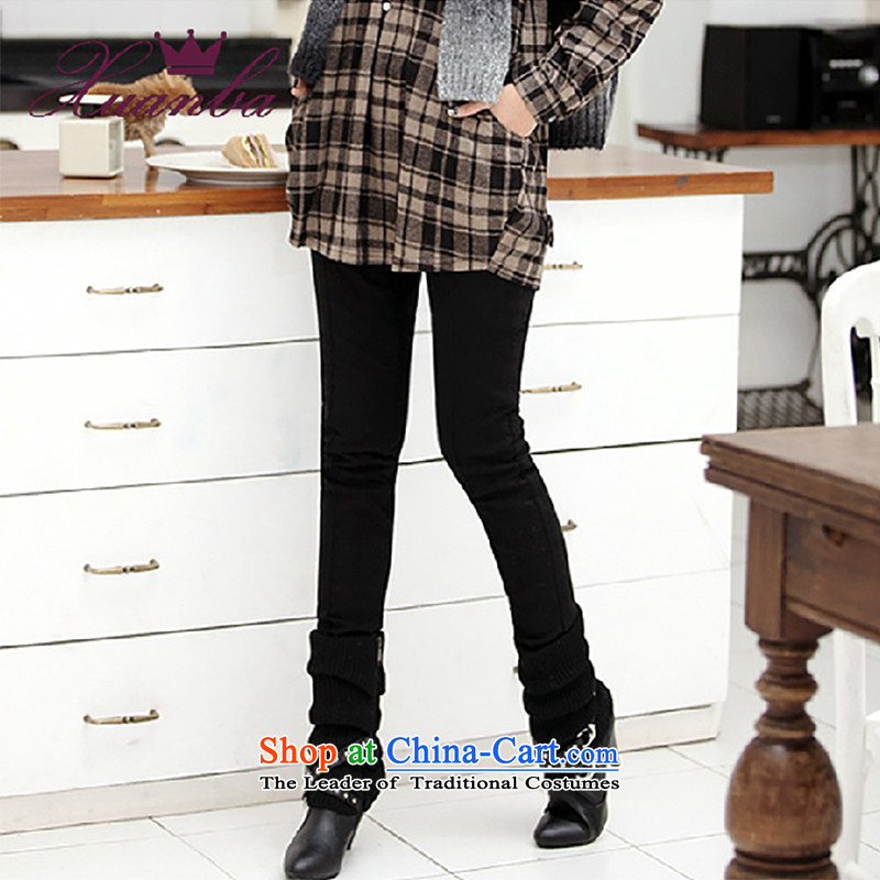 2015 Autumn and winter, the major new code plus outside through forming the lint-free cleaning female trousers casual pants and skinny legs thickened the video light brown trousers XXXXXX6, pencil jade Yi Shu, , , , shopping on the Internet