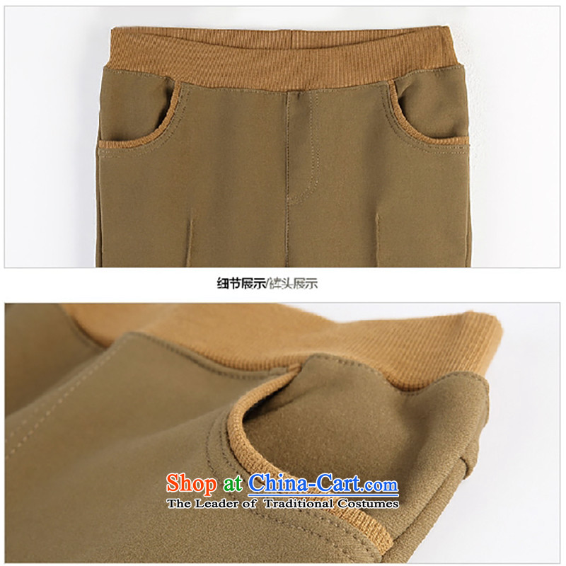 2015 Autumn and winter, the major new code plus outside through forming the lint-free cleaning female trousers casual pants and skinny legs thickened the video light brown trousers XXXXXX6, pencil jade Yi Shu, , , , shopping on the Internet