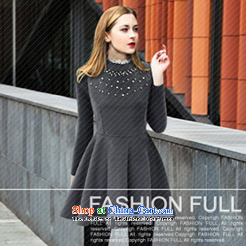 Five Rams City larger dresses 2015 new autumn and winter large female thick MM thin nail Pearl, video a spell a series e knitting sweater, forming the cuff thick dark gray 3XL 22 recommendations 140-160 characters around 922.747, Five Rams City shopping o