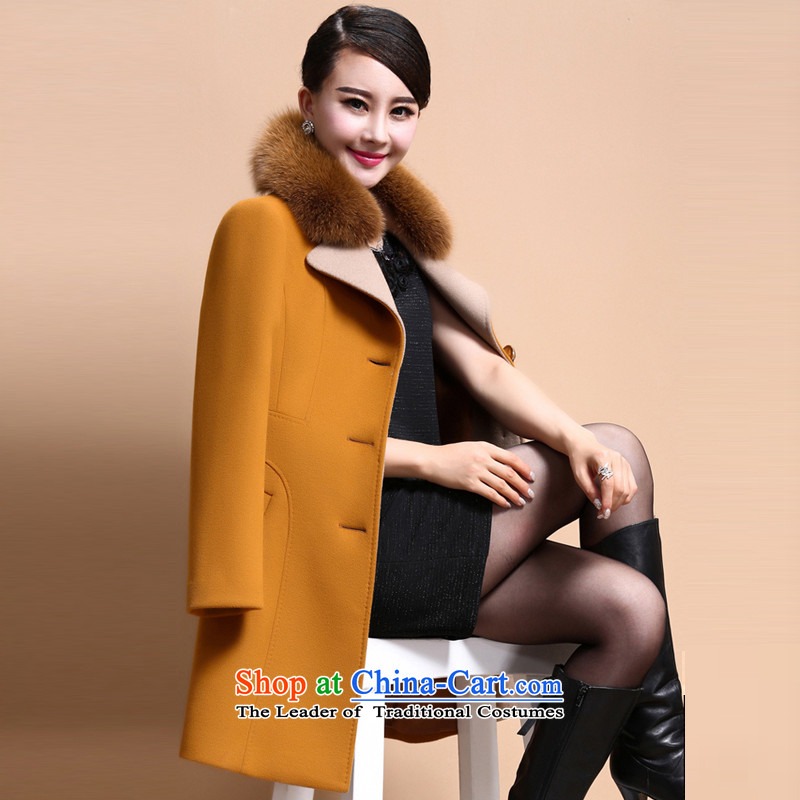 Mr. de Vries gross? autumn and winter coats women 2015 new Korean large leisure women stylish lapel a wool coat in the long hair of Sau San? female yellow 2XL, jacket, Mr. de Vries (JOHANEDFORS) , , , shopping on the Internet