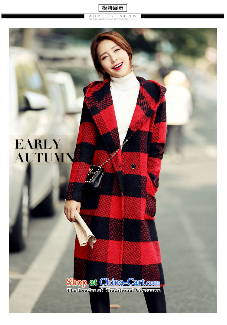 The Dumping machi 2015 autumn and winter new sweet girl with cap Sau San latticed gross coats female jacket 9820-? black S(80-105) picture, prices, brand platters! The elections are supplied in the national character of distribution, so action, buy now enjoy more preferential! As soon as possible.