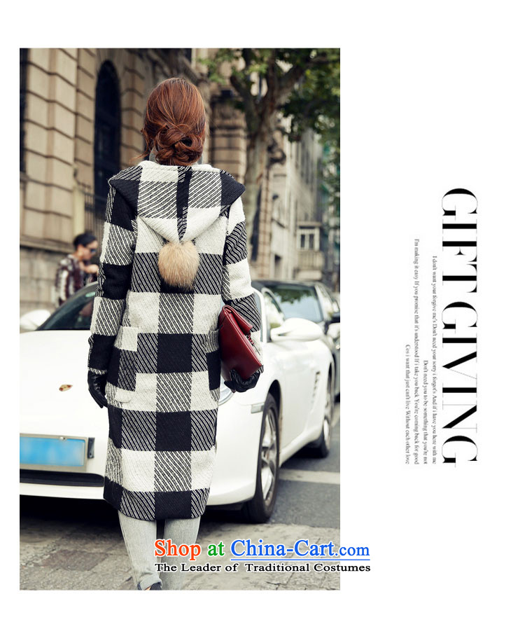 The Dumping machi 2015 autumn and winter new sweet girl with cap Sau San latticed gross coats female jacket 9820-? black S(80-105) picture, prices, brand platters! The elections are supplied in the national character of distribution, so action, buy now enjoy more preferential! As soon as possible.