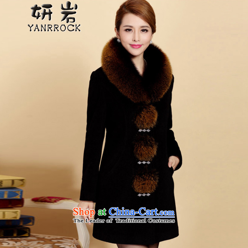 Charlene Choi Rock 2015 winter new moms with large middle-aged emulation for cashmere sweater Fox Gross Gross female 6088 black cloak? XL, Yeon-am (YANRROCK) , , , shopping on the Internet