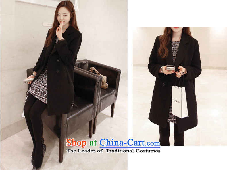 Jane can also fall and winter 2015 new Korean version of the long hair? female Korean jacket wool coat? BLOUSES W39 black M picture, prices, brand platters! The elections are supplied in the national character of distribution, so action, buy now enjoy more preferential! As soon as possible.