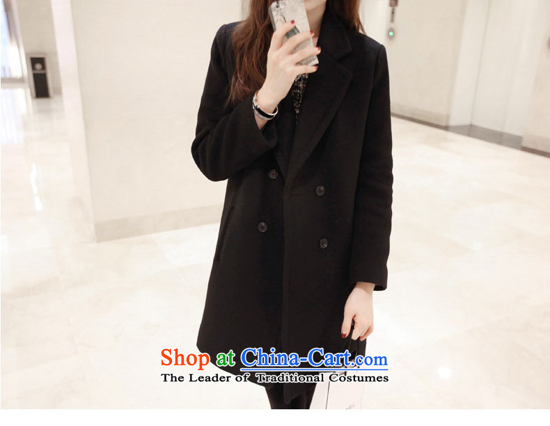 Jane can also fall and winter 2015 new Korean version of the long hair? female Korean jacket wool coat? BLOUSES W39 black M picture, prices, brand platters! The elections are supplied in the national character of distribution, so action, buy now enjoy more preferential! As soon as possible.