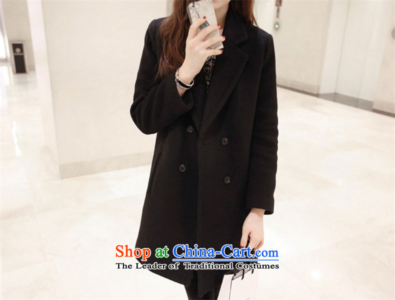 Jane can also fall and winter 2015 new Korean version of the long hair? female Korean jacket wool coat? BLOUSES W39 black M picture, prices, brand platters! The elections are supplied in the national character of distribution, so action, buy now enjoy more preferential! As soon as possible.