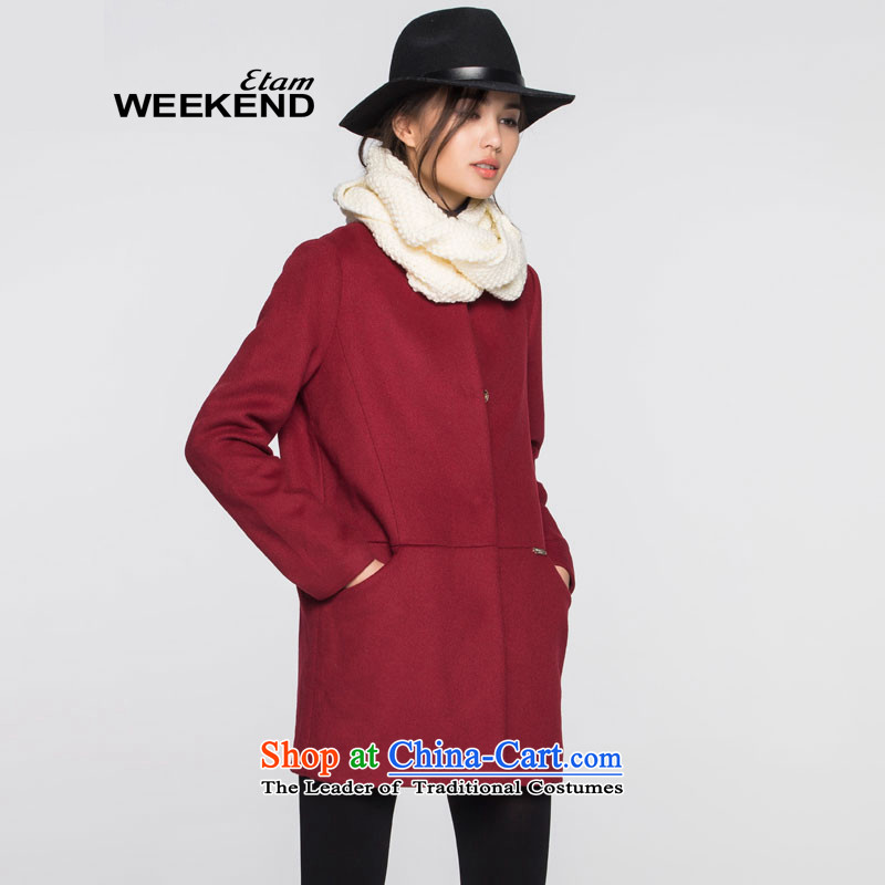 The new 2015 W WEEKEND leisure. long coats 15023412409 lift license premium 129936S wine red