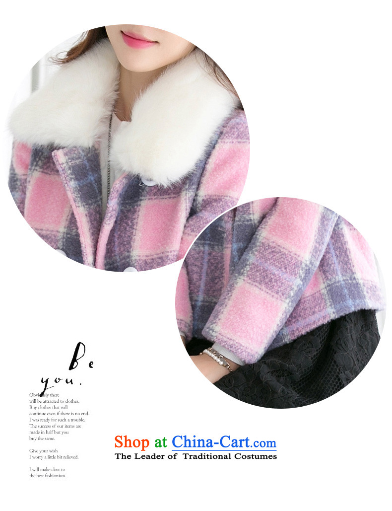 One meter Sunshine   2015 Fall/Winter Collections new gross female Korean jacket is checked short of the amount for female pink coat? S picture, prices, brand platters! The elections are supplied in the national character of distribution, so action, buy now enjoy more preferential! As soon as possible.