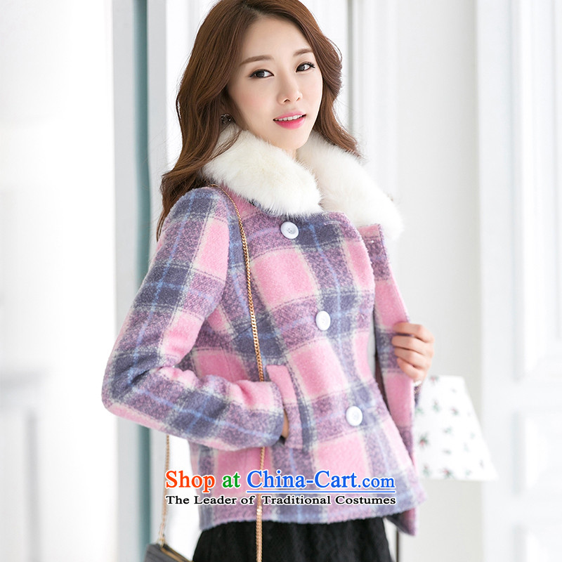 One meter Sunshine   2015 Fall/Winter Collections new gross female Korean jacket is checked short of the amount for female pink coat it s a meter sunshine shopping on the Internet has been pressed.