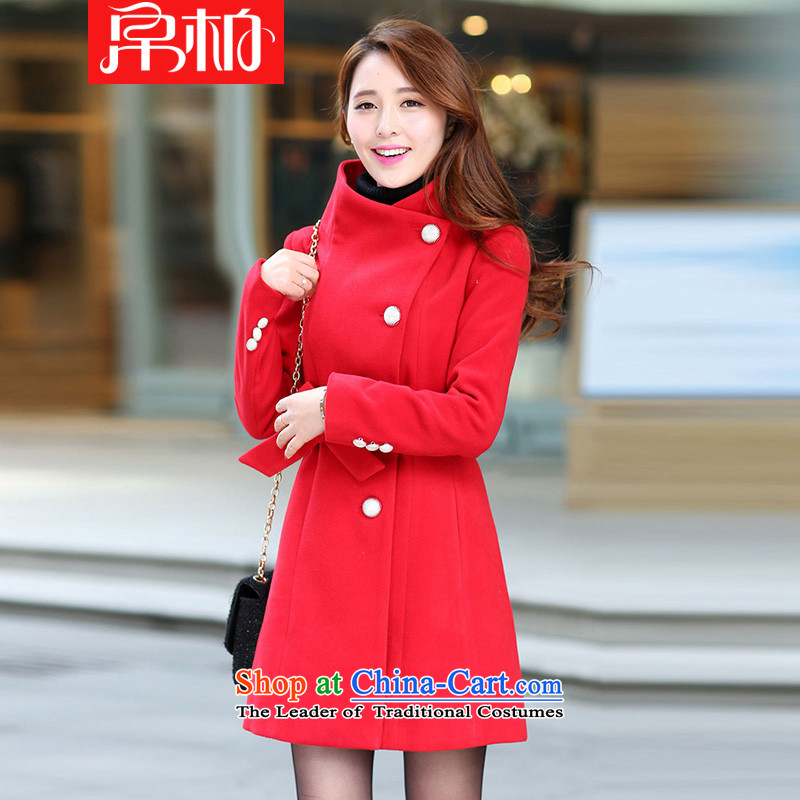 8P 2015 Autumn replacing new's new clothes winter coats female overcoat so gross flows in the Korean version of the collar long winter red Sau SanXL