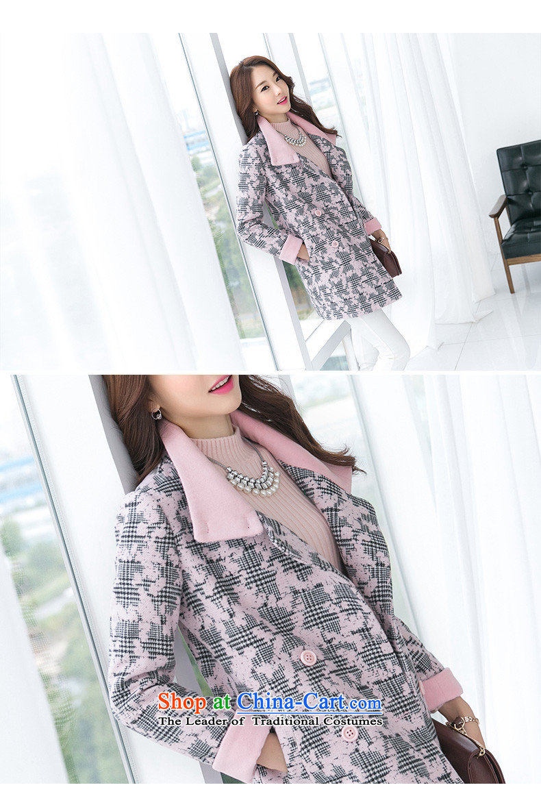 One meter Sunshine  2015 Fall/Winter Collections of new products in the long hair of female Korean jacket? chidori grid cell gross coats female pink? S picture, prices, brand platters! The elections are supplied in the national character of distribution, so action, buy now enjoy more preferential! As soon as possible.